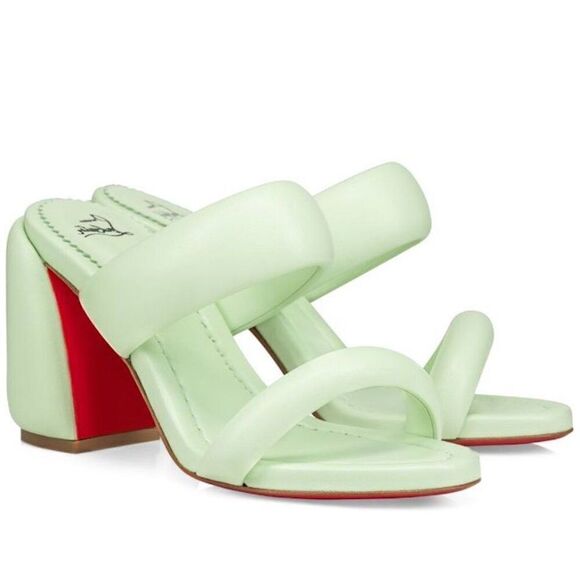 Christian Louboutin Inflama Sab 85 Mint Green Leather Mules 38 - Picture 3 of 8